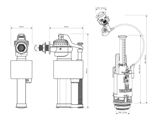 Robinet + mécanisme à câble double poussoir - Brico Dépôt
