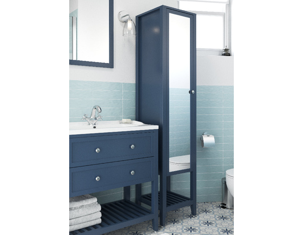 Colonne miroir bleu "Perma"H. 185 x L. 40 x P. 36 cm - GoodHome - Brico Dépôt