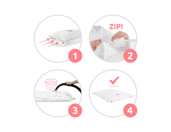 Lot de 2 sacs de rangement sous-vide - 1 M + 1L (55x 90 cm + 80 x 100 cm) - Brico Dépôt