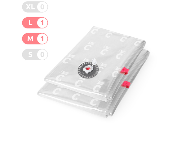 Lot de 2 sacs de rangement sous-vide - 1 M + 1L (55x 90 cm + 80 x 100 cm) - Brico Dépôt