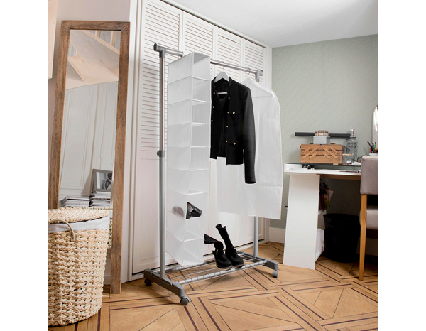 Portant vêtements réglable 83 x 44 H. 91/160 cm. - Brico Dépôt