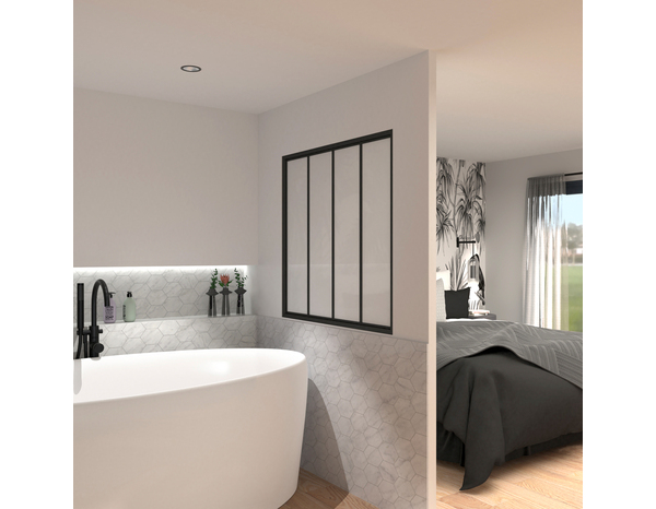 Verrière noire 4 panneaux vitrage "Opale" - Brico Dépôt