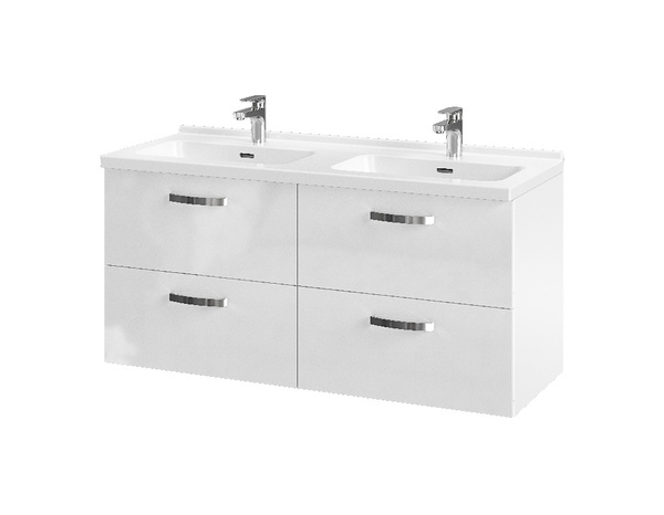 Meuble sous vasque double à suspendre blanc "Aruna" L. 120 x H. 55 x P.45 cm - Brico Dépôt