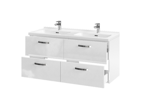 Meuble sous vasque double à suspendre blanc "Aruna" L. 120 x H. 55 x P.45 cm - Brico Dépôt