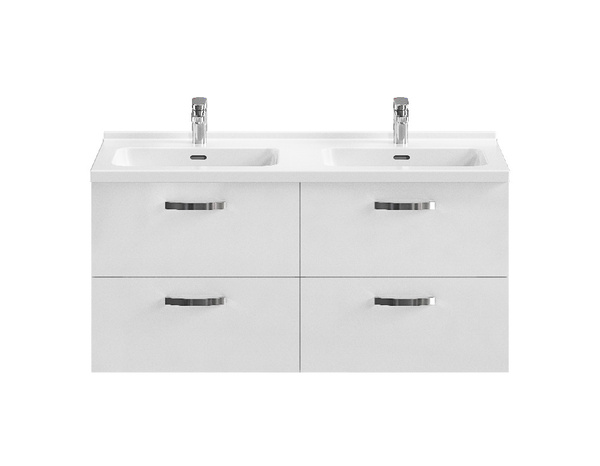 Meuble sous vasque double à suspendre blanc "Aruna" L. 120 x H. 55 x P.45 cm - Brico Dépôt