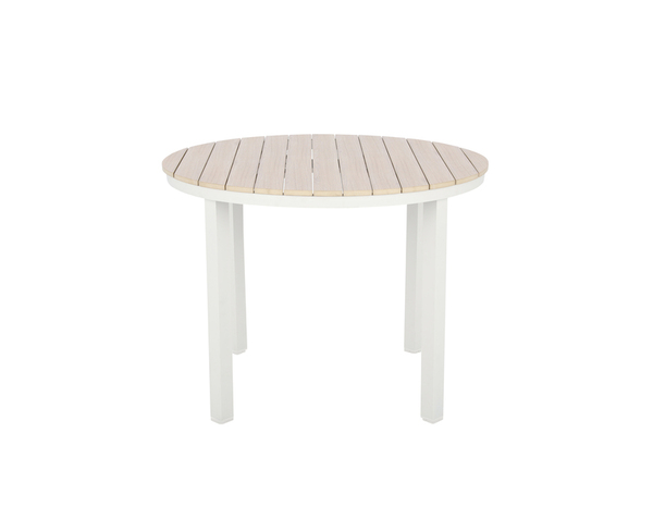 Table en aluminium et plateau contre-plaqué 102 x H. 75 cm "Polywood Azalis" - Marque BLOOMA - Brico Dépôt
