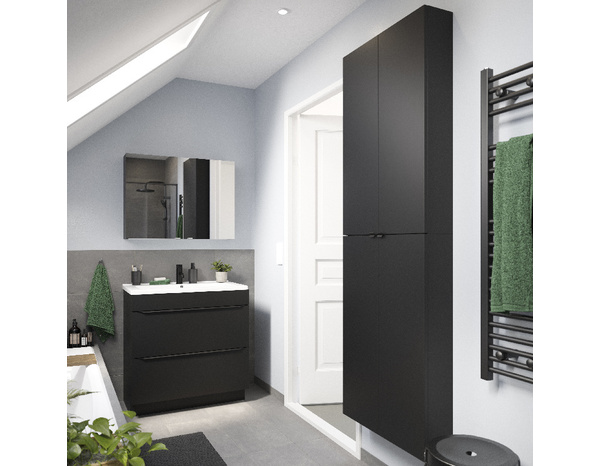 Rangement mural noir mat "Idalie" L. 60 x H. 90 x P. 15 cm - Cooke and Lewis - Brico Dépôt