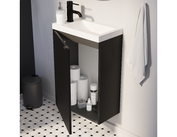 Lave main à suspendre noir mat "Idalie" L. 44 x H. 55 x P. 23 cm - Cooke and Lewis - Brico Dépôt