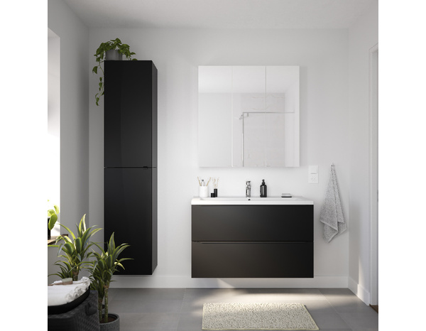 Meuble sous vasque à suspendre noir mat "Idalie" L. 100 x H. 60 x P. 45 cm - Cooke and Lewis - Brico Dépôt