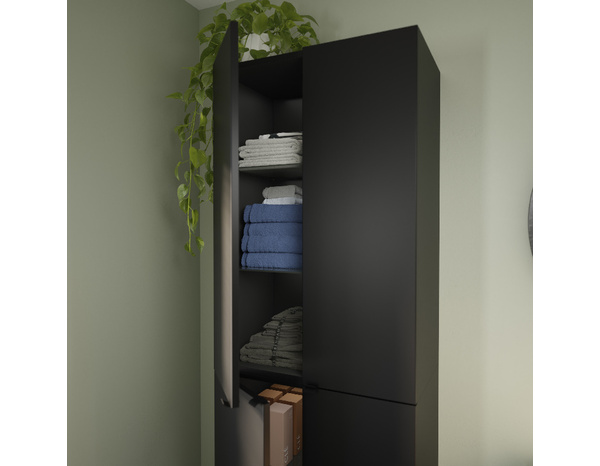 Rangement mural noir mat "Idalie"  L. 60 x H. 90 x P. 36 cm - Cooke and Lewis - Brico Dépôt