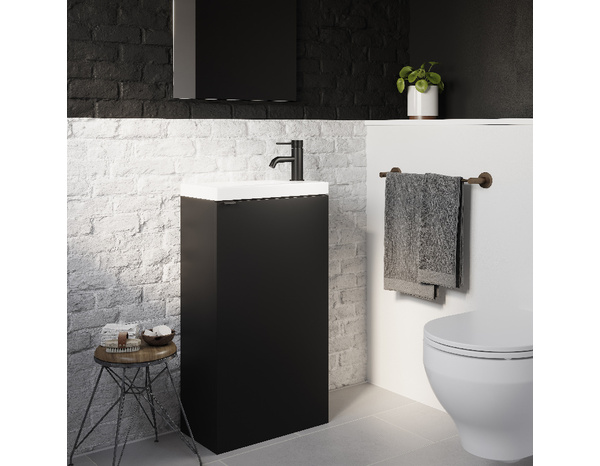 Lave main à poser noir mat "Idalie" L. 44 x H. 79 x P. 23 cm - Cooke and Lewis - Brico Dépôt