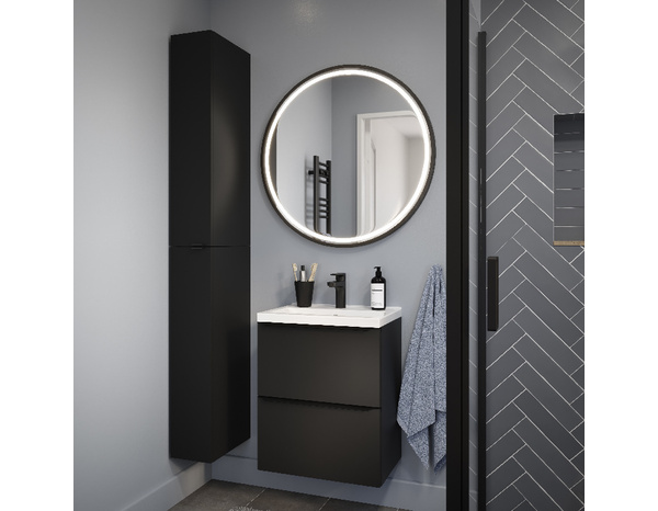 Meuble sous vasque à suspendre noir mat "Idalie" L. 50 x H. 60 x P. 36 cm - Cooke and Lewis - Brico Dépôt