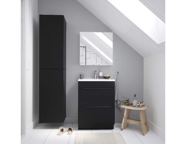 Meuble sous vasque à poser noir mat "Idalie" L. 60 x H. 82 x P. 45 cm - Cooke and Lewis - Brico Dépôt