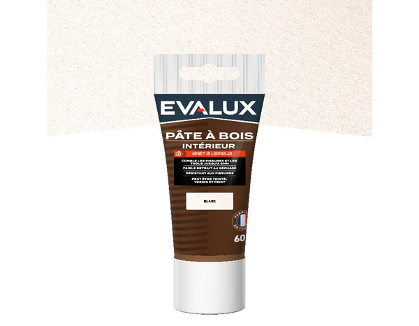 Pâte à bois blanc 60g à usage intérieur - Prêt à l'emploi - Evalux - Brico Dépôt