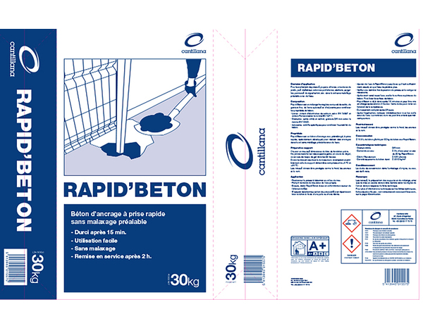 Béton rapide prêt à l'emploi - sac de 30 KG - Brico Dépôt