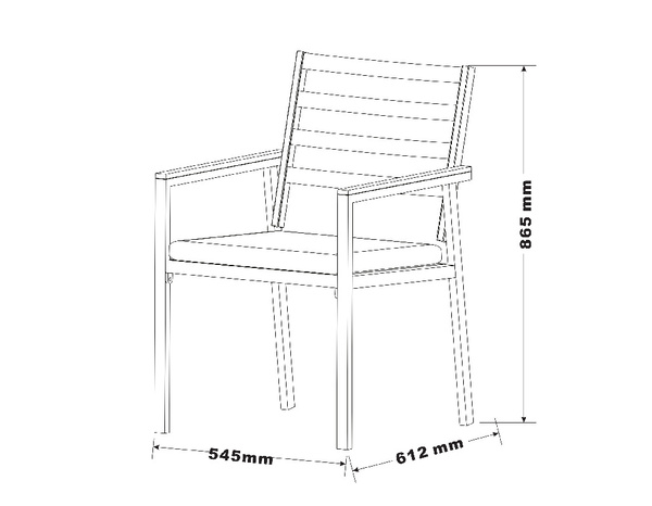 Fauteuil en aluminium "Polywood Azalis" - Marque BLOOMA - Brico Dépôt