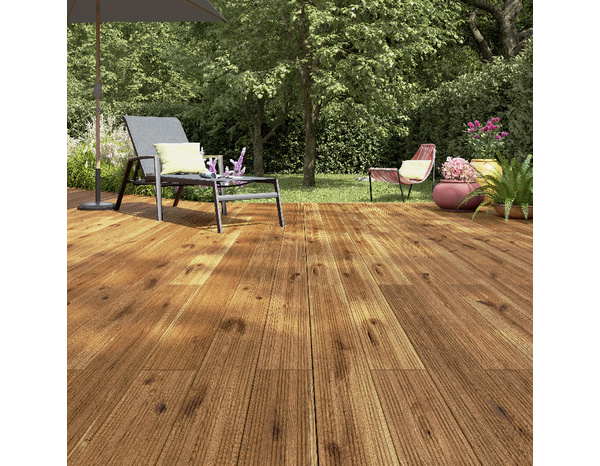 Lame de terrasse "Lemhi" pin brun L. 2,4 m x l. 14,4 x EP. 2,7 cm - Marque BLOOMA - Brico Dépôt