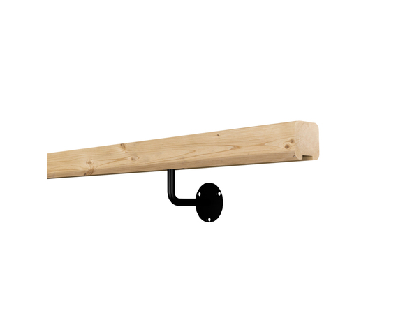 Kit main courante en sapin + 2 supports noirs - GEOM - Brico Dépôt