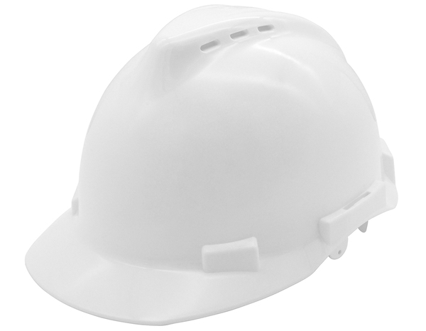Casque de chantier blanc avec harnais réglable - Brico Dépôt