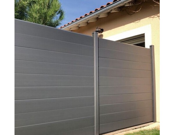 Clôture "P-mex" persienne coloris gris RAL 7022 - 180 x 180 cm - Brico Dépôt