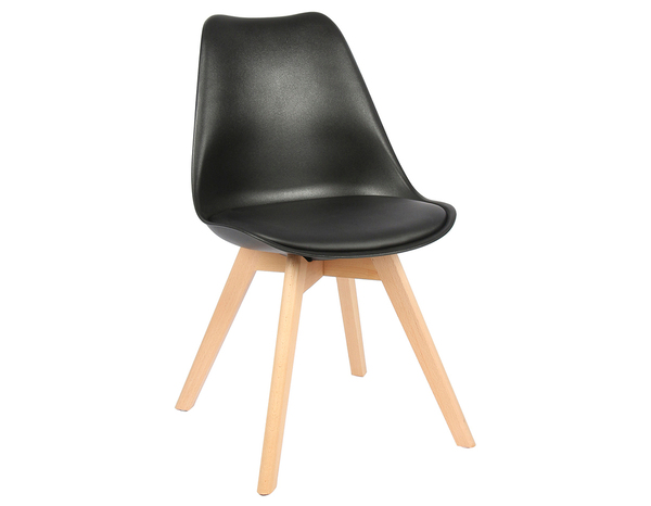 Chaise scandinave "Brina" noire - : H. 81,5 x l. 48 x P. 54,5 cm. - Cooke and Lewis - Brico Dépôt