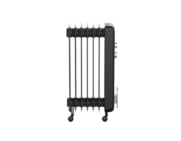 Radiateur à bain d'huile rétro 1500W noir - H. 52cm x l. 20cm - Brico Dépôt