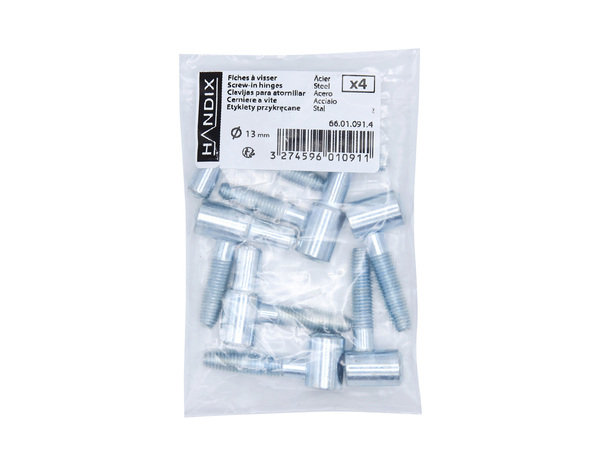 4 fiches à visser en acier bichromaté Ø 13 mm - Handix - Brico Dépôt