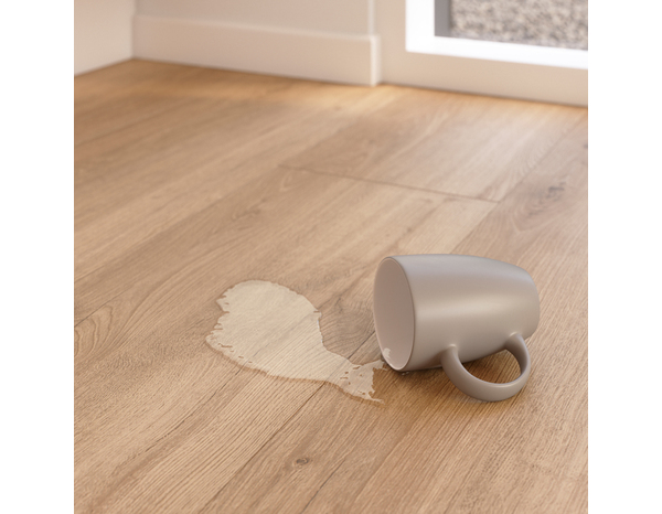 Sol stratifié à clipser aspect mat miel "Mamaia" compatible pièces humides - L. 128,5 x l. 19,2 cm x Ép. 8 mm - Cooke and Lewis - Brico Dépôt