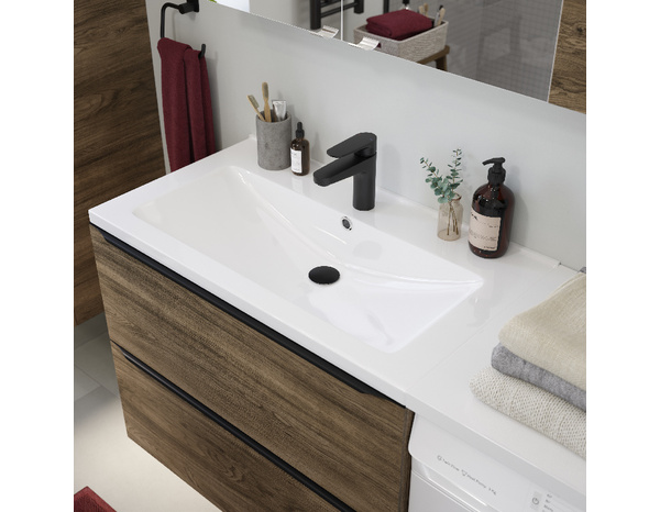 Plan vasque blanc à encastrer en céramique Nira L.80 x H.12 x P.45  cm - GoodHome - Brico Dépôt