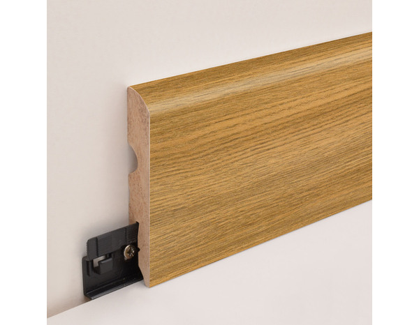 Plinthe à clipser "Honey" mat  effet bois bronze L. 220 x H. 8 cm x Ép. 13 mm - Cooke and Lewis - Brico Dépôt