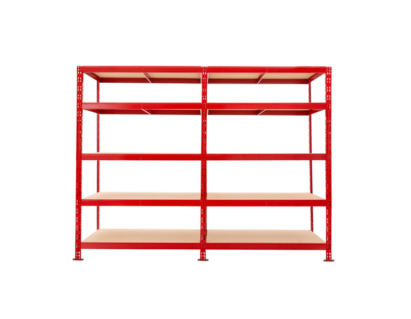 Étagère métal  10 tablettes L. 200 x H. 192 x P. 45 cm rouge - Brico Dépôt