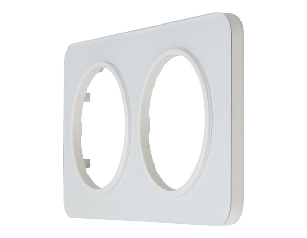 Plaque 2 postes verre blanc "Zephyr" - Brico Dépôt