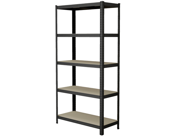 Etagère bois métal noir charge totale max : 600 kg - H. 180 x L. 90 x P. 40 cm. - Brico Dépôt
