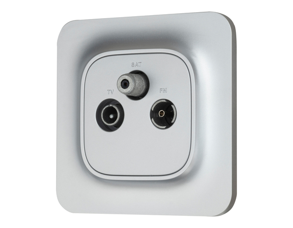 Prise Tv/Fm/Sat complet gris "Mauka" - Brico Dépôt