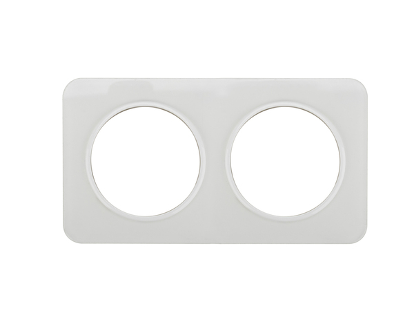 Plaque 2 postes verre blanc "Zephyr" - Brico Dépôt