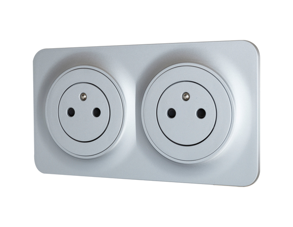 Double Prise 2P+T precablée gris - Brico Dépôt