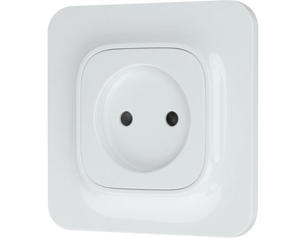 Prise sans terre complet  blanc brillant "Mauka" - Brico Dépôt