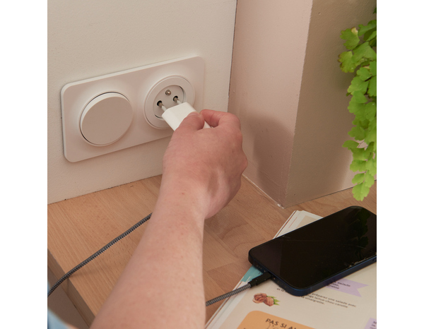 Plaque 2 Postes blanc mat "Zephyr" - Brico Dépôt