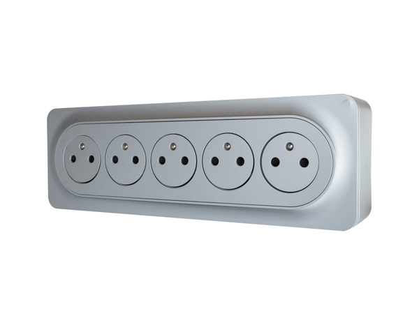 Bloc 5 prises 2P+T gris "Zephyr" - Brico Dépôt