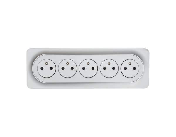 Bloc 5 prises 2P+T gris "Zephyr" - Brico Dépôt