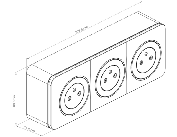Bloc 3 Prises 2P+T complet "Zephyr" - Brico Dépôt