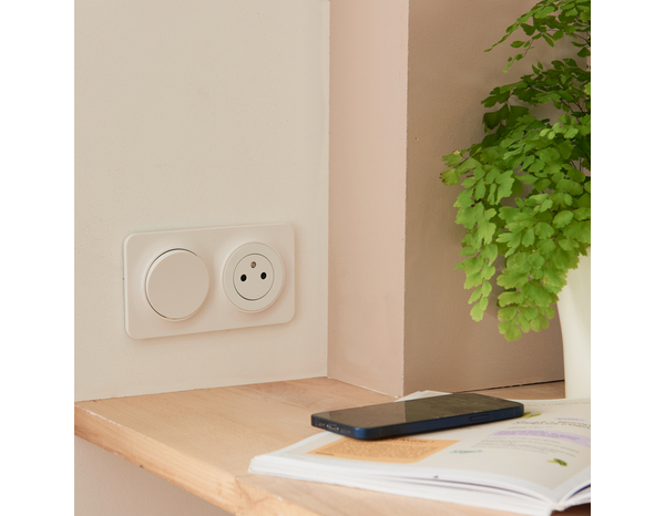 Plaque 2 Postes blanc mat "Zephyr" - Brico Dépôt