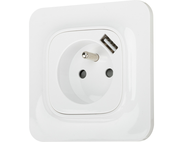 2P+T Et Chargeur Usb Type-A complet "Mauka" - Brico Dépôt