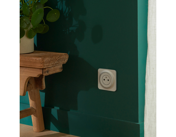 Plaque 1 poste gris "Zephyr' - Brico Dépôt