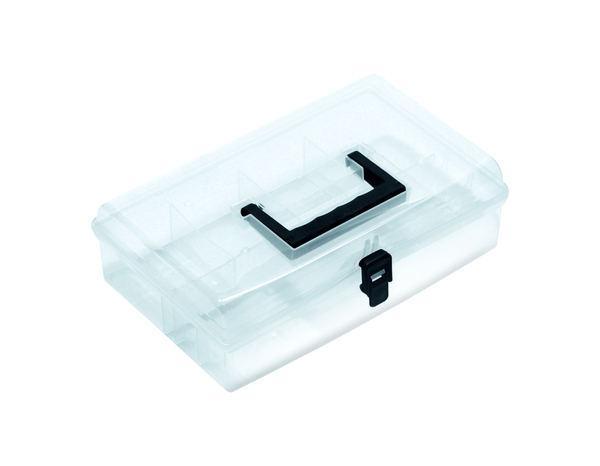 Organiseur compartimenté en plastique transparent L. 29,5 x l. 19,5cm - Forge steel - Brico Dépôt