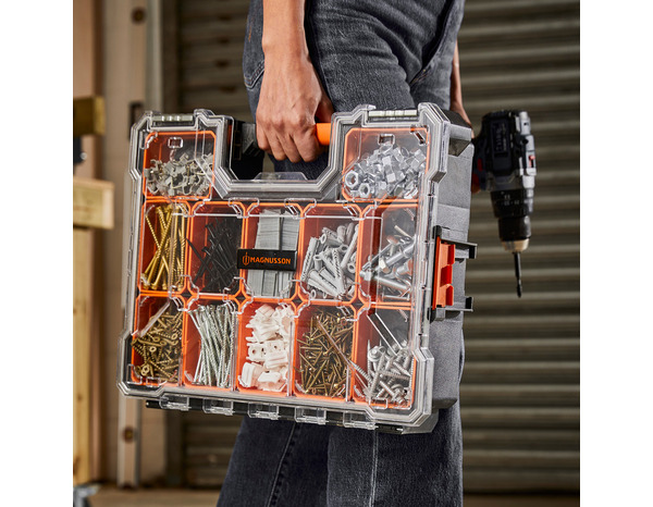 Mallette robuste 12 compartiments L. 44,5 x l. 35,5 cm - MAGNUSSON - Brico Dépôt