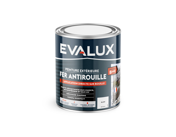 Peinture extérieure fer antirouille  2,5 L blanc brillant - Evalux - Brico Dépôt