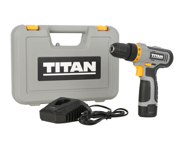 Perceuse - visseuse sans fil 12 V + 1 batterie 1.5 Ah Lithium-ion (Li-ion) - Titan - Brico Dépôt