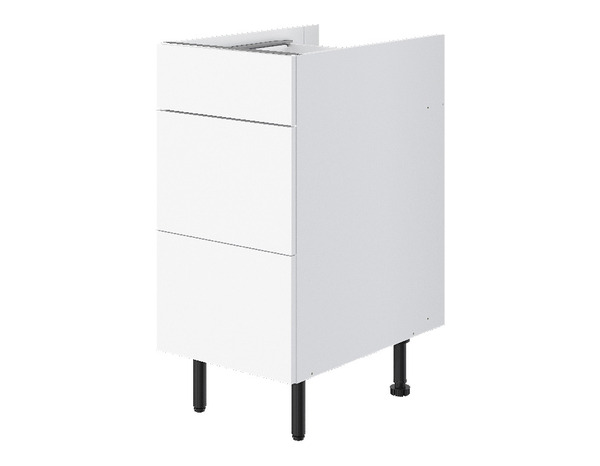 Meuble bas 1 tiroir +  2 casseroliers "Pragma" - Blanc - L. 40 x H. 86 x P. 59 cm - Brico Dépôt