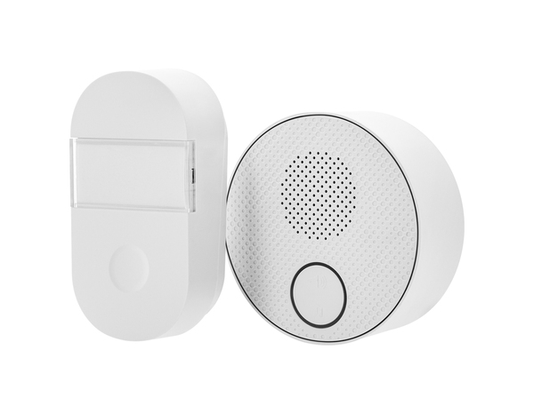 Kit carillon sans fil ni pile avec bouton Kinétic blanc portée 100 mètres - Brico Dépôt